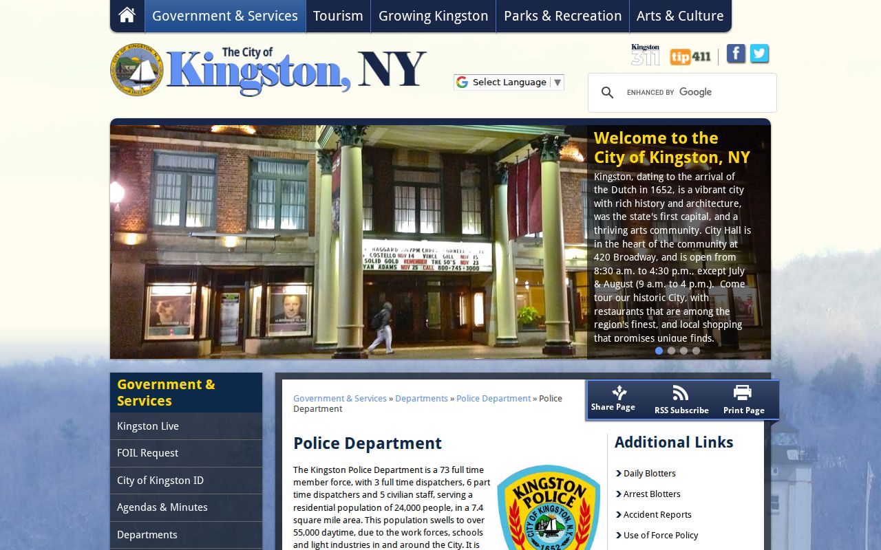 Kingston criminal history police contacts forms and blotters